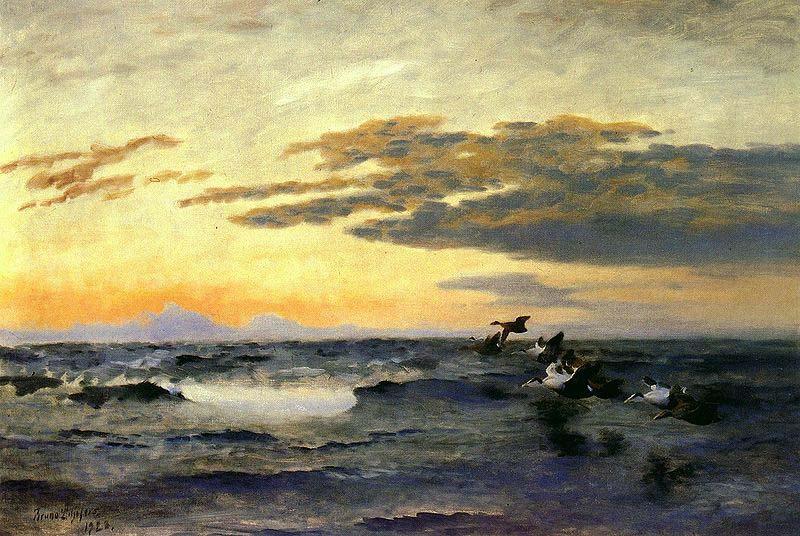 bruno liljefors Eiders at Sunrise